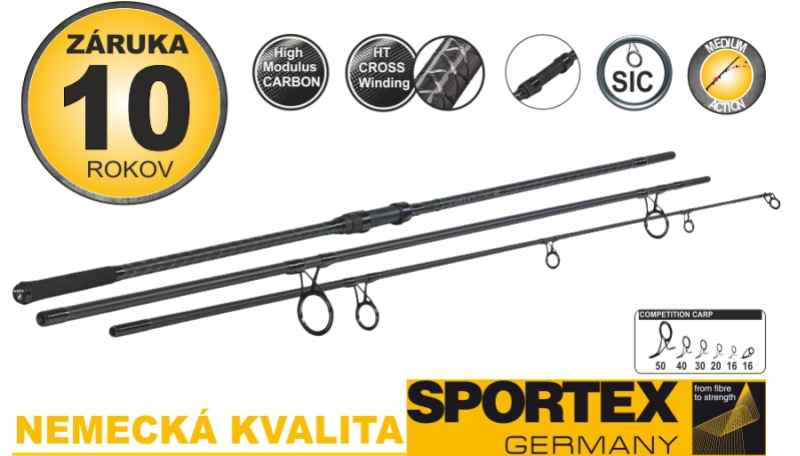 SPORTEX Kaprový prut Competition Carp CS-4 365cm 3díl