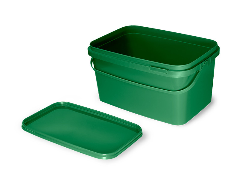 Delphin Hranatý kbelík s víkem CLASSA Zelený