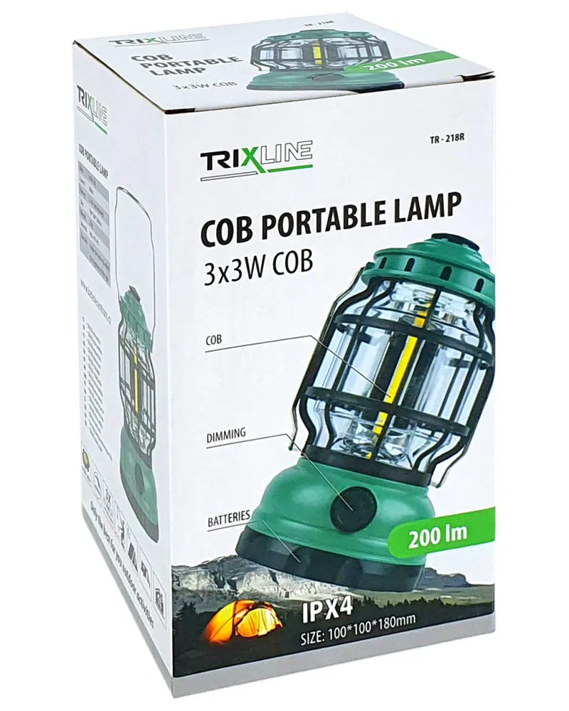 Trixline Outdoorová svítilna na baterie LED COB 3x3W