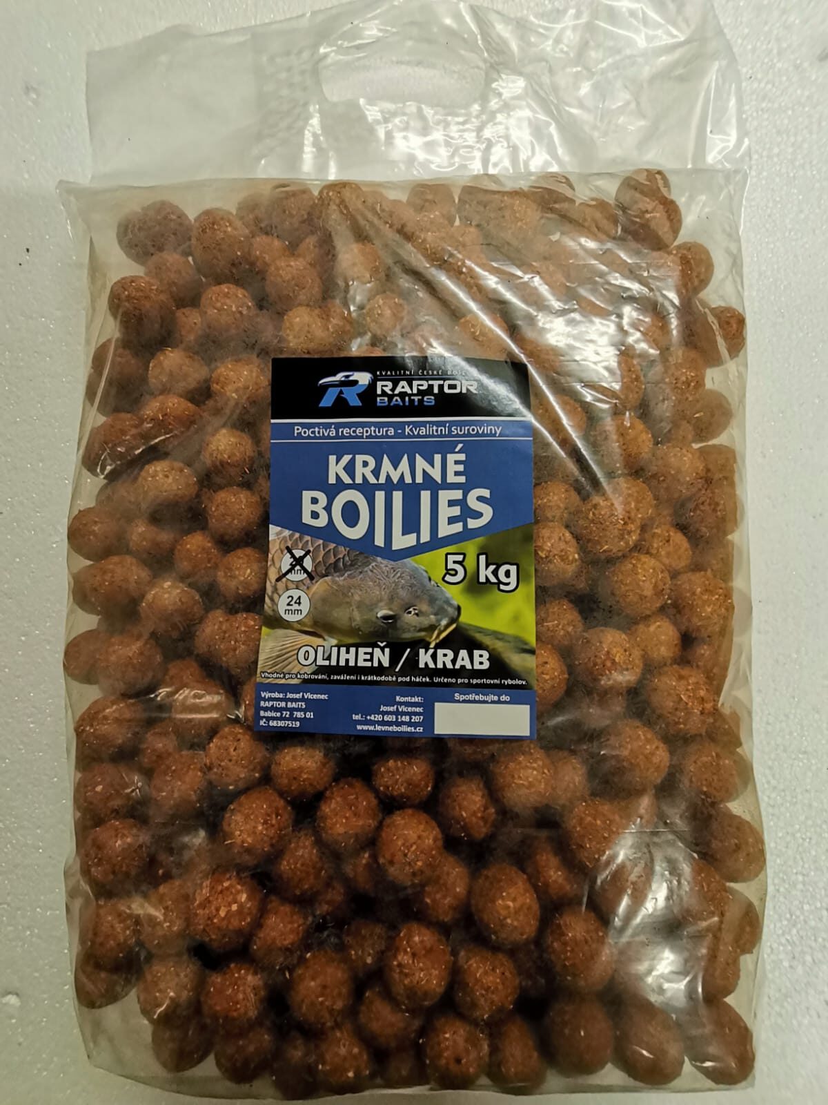 Raptor Baits Krmný boilies 5kg